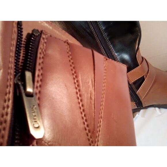 Circus, Sam Edelma, Tall riding Zip Up boots. Two Tone Black and Brown Size 8 - Picture 8 of 14